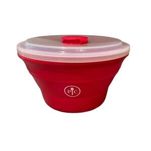 Pampered Chef Microwave Popcorn Maker #1457 Large Silicone‎ Collapsible Bowl 3qt